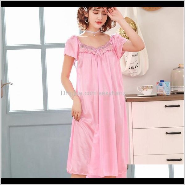 womens women summer candy color ice silk nightgown female large size short sleeve sleepwear homewear si0ff 4fs13, Black;red
womens women summer candy color ice silk nightgown female large size short sleeve sleepwear homewear si0ff 4fs13, Black;red