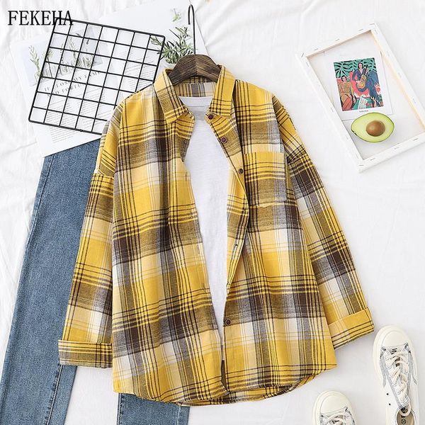 women's blouses & shirts womens plaid casual and blouse loose spring thin lady checked shirt single packet oversized summer outwear, White
women's blouses & shirts womens plaid casual and blouse loose spring thin lady checked shirt single packet oversized summer outwear, White