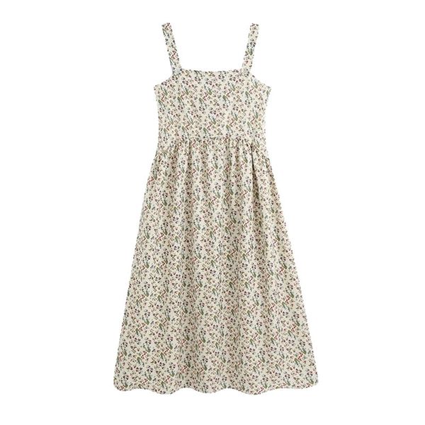 women chic fashion floral print pleated long dress vintage elegant backless spaghetti strap dresses girls outfits 210531, Black;gray
women chic fashion floral print pleated long dress vintage elegant backless spaghetti strap dresses girls outfits 210531, Black;gray