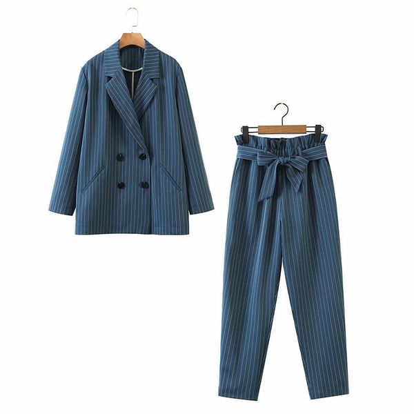 work fashion pant suits 2 piece set for women double breasted striped blazer jacket & trouser office lady suit feminino women's two pan, White
work fashion pant suits 2 piece set for women double breasted striped blazer jacket & trouser office lady suit feminino women's two pan, White