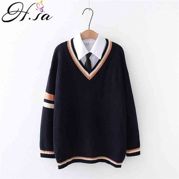 korean japanese style 2 pieces sweater suit v neck pull jumpers with blouses tied college oversized 210430, White;black
korean japanese style 2 pieces sweater suit v neck pull jumpers with blouses tied college oversized 210430, White;black