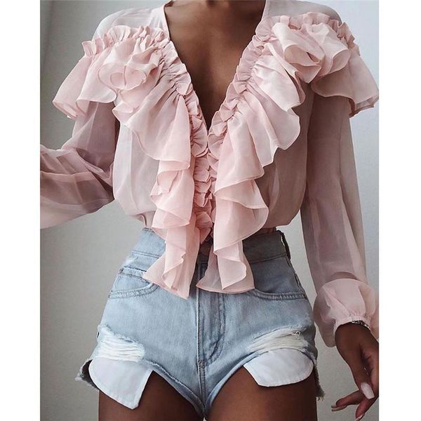 solid color regular womens tracksuits v neck ruffle trim blouse casual long sleeve shirts loose autumn, Gray
solid color regular womens tracksuits v neck ruffle trim blouse casual long sleeve shirts loose autumn, Gray