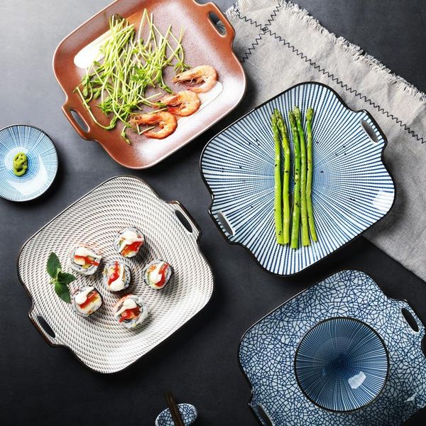 dishes & plates japanese style hefeng household ceramic square plate underglaze color double ear dinner
dishes & plates japanese style hefeng household ceramic square plate underglaze color double ear dinner