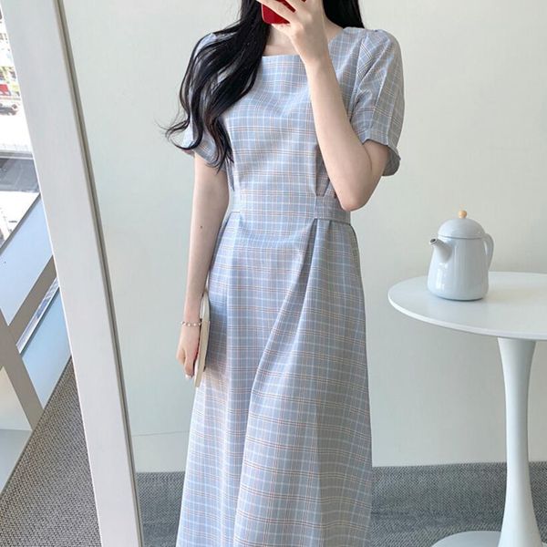 dresses 2021 south korea new women's plaid temperament square neck mid length lace up dress summer, Black;gray
dresses 2021 south korea new women's plaid temperament square neck mid length lace up dress summer, Black;gray
