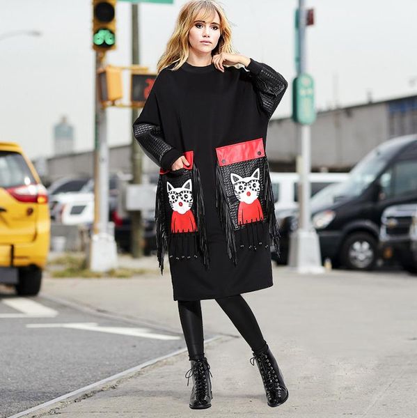 casual dresses 2022 spring autumn style european and american women's dress winter loose tassel rivet long-sleeved, Black;gray
casual dresses 2022 spring autumn style european and american women's dress winter loose tassel rivet long-sleeved, Black;gray