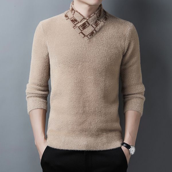 winter men's v-neck imitation mink sweater thickened warm knit bottoming shirt middle-aged and youth trend thread cloth, Black
winter men's v-neck imitation mink sweater thickened warm knit bottoming shirt middle-aged and youth trend thread cloth, Black
