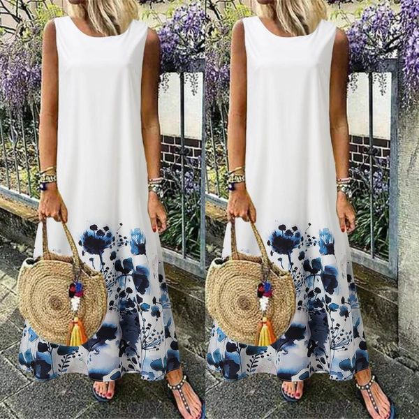 women's swimwear summer flower print dress women elegant sleeveless pocket o-neck retro long robe boheme femme maxi dresses for party, White;black
women's swimwear summer flower print dress women elegant sleeveless pocket o-neck retro long robe boheme femme maxi dresses for party, White;black