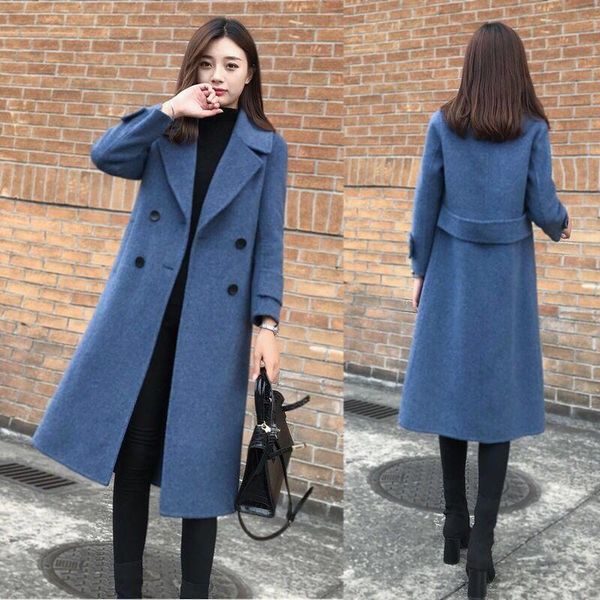 women's wool & blends women 2021 spring autumn long woolen jackets female large size loose coats ladies double breasted warm outwear q5, Black
women's wool & blends women 2021 spring autumn long woolen jackets female large size loose coats ladies double breasted warm outwear q5, Black