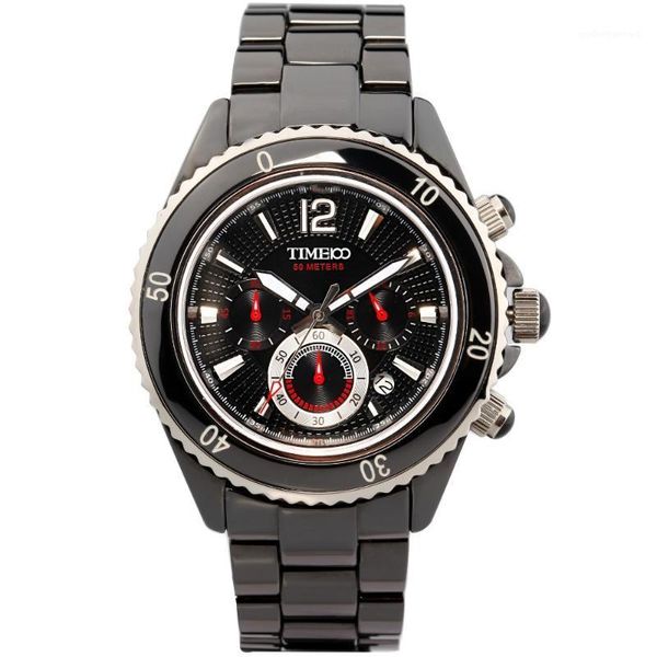 wristwatches time100 men's multifunction three subdial sapphire mirror ceramic strap quartz wrist watch for men clock, Slivery;brown
wristwatches time100 men's multifunction three subdial sapphire mirror ceramic strap quartz wrist watch for men clock, Slivery;brown