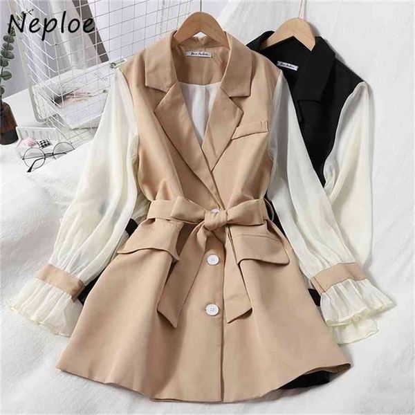 neploe women dress autumn fashion patchwork chiffon long sleeve sashes temperament notched collar korean gentleness dresses 210806, Black;gray
neploe women dress autumn fashion patchwork chiffon long sleeve sashes temperament notched collar korean gentleness dresses 210806, Black;gray