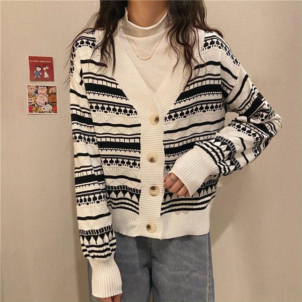 women's knits & tees cardigan sweater autumn winter casual vintage v neck cardigans button long sleeve loose female knitted sweaters y2, White
women's knits & tees cardigan sweater autumn winter casual vintage v neck cardigans button long sleeve loose female knitted sweaters y2, White