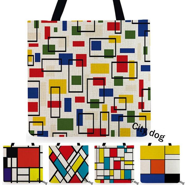 mondrian plaid geometric art printed high-grade thickening waterproof linen women's shoulder bag can reuse shopping bags storage
mondrian plaid geometric art printed high-grade thickening waterproof linen women's shoulder bag can reuse shopping bags storage