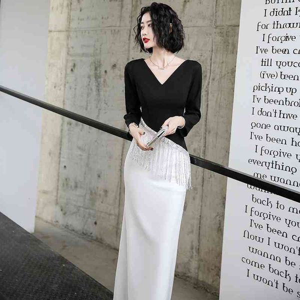 evening dress women 2021 new summer v-neck atmosphere elegant and dignified temperament can wear skirts at ordinary times for the annual, White;black
evening dress women 2021 new summer v-neck atmosphere elegant and dignified temperament can wear skirts at ordinary times for the annual, White;black