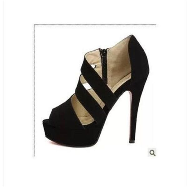 dress shoes women's sandals suede roman high heels fish mouth gladiator heel stiletto, Black
dress shoes women's sandals suede roman high heels fish mouth gladiator heel stiletto, Black