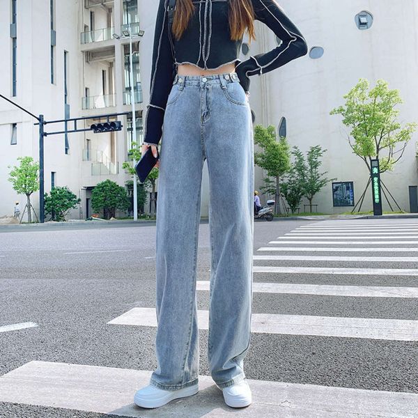 high waist thin denim pants autumn loose with high legs and dragging, Blue
high waist thin denim pants autumn loose with high legs and dragging, Blue