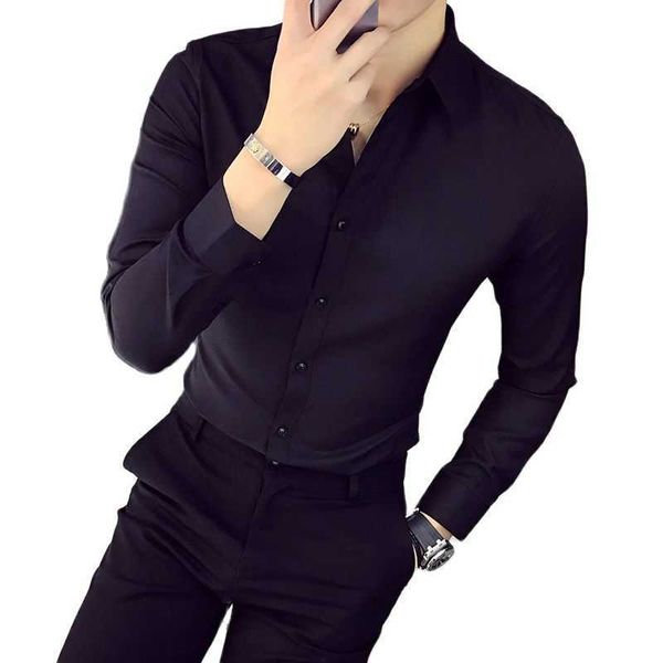 men's pure cotton shirt slim fit fashion long sleeve casual business shirts men dress camisas 210721, White;black
men's pure cotton shirt slim fit fashion long sleeve casual business shirts men dress camisas 210721, White;black
