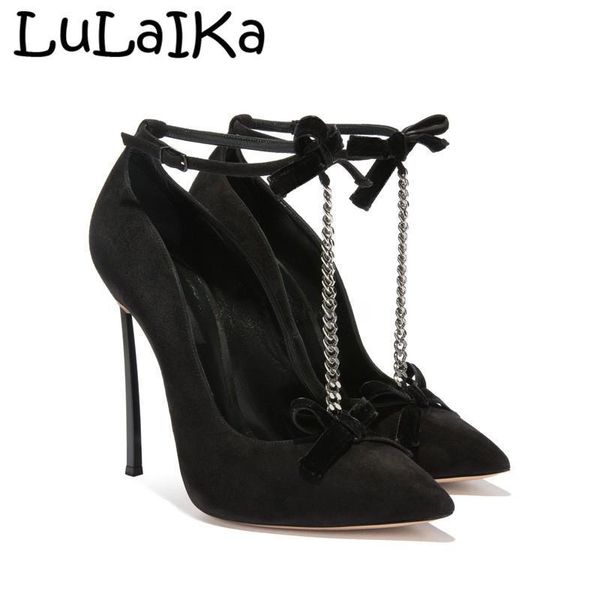 dress shoes runway brand design 2021 spring and summer ladies fashion pointed suede bow shallow mouth metal heel banquet high heels, Black
dress shoes runway brand design 2021 spring and summer ladies fashion pointed suede bow shallow mouth metal heel banquet high heels, Black