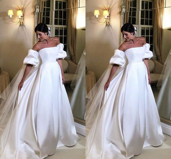 2022 modern detachable short sleeves wedding dress bridal gowns sweethheart satin a line court train ruched reception casual party, White
2022 modern detachable short sleeves wedding dress bridal gowns sweethheart satin a line court train ruched reception casual party, White