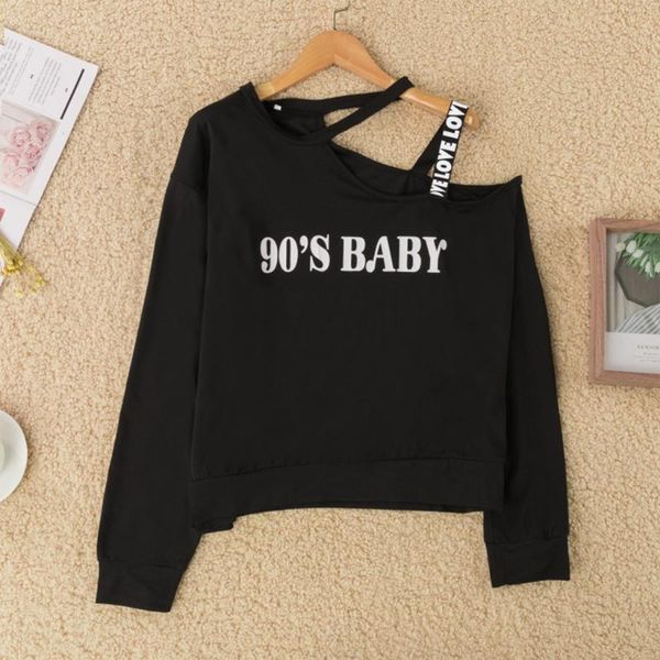 women's hoodies & sweatshirts 90's baby long sleeve off the shoulder letter with jumper black sweatshirt sudadera mujer hoodie kor
women's hoodies & sweatshirts 90's baby long sleeve off the shoulder letter with jumper black sweatshirt sudadera mujer hoodie kor