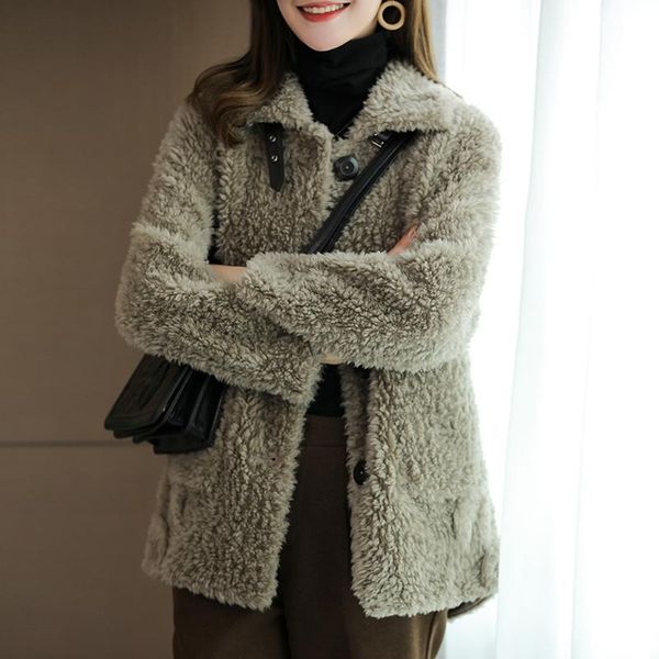 women's fur & faux women 2022 autumn winter real sheepskin coat female genuine wool jackets turn-down collar warm sheep shearing overco, Black
women's fur & faux women 2022 autumn winter real sheepskin coat female genuine wool jackets turn-down collar warm sheep shearing overco, Black