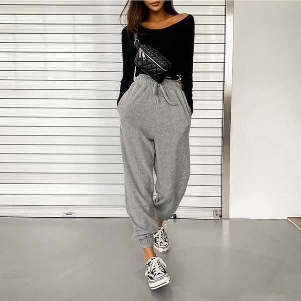 women's pants & capris solid color elastic waist loose track casual cargo women, Black;white
women's pants & capris solid color elastic waist loose track casual cargo women, Black;white