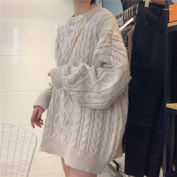 autumn sweater women korean style fashion loose lazy wind twist hedging mid-length 2021 winter sweater1, White;black
autumn sweater women korean style fashion loose lazy wind twist hedging mid-length 2021 winter sweater1, White;black