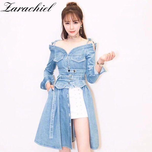 casual dresses fashion off shoulder 2021 blue denim dress women runway strap v-neck long sleeve button down short party vestidos, Black;gray
casual dresses fashion off shoulder 2021 blue denim dress women runway strap v-neck long sleeve button down short party vestidos, Black;gray