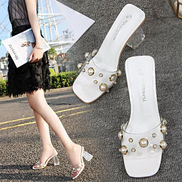 sandals 2021 summer style comfortable white square toe transparent high-heeled for ladies outer wear rhinestone slippers, Black
sandals 2021 summer style comfortable white square toe transparent high-heeled for ladies outer wear rhinestone slippers, Black