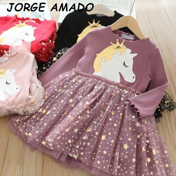 girl's dresses kids es for girls long sleeve princess crown unicorn patchwork clothes 001 xq6r, Red;yellow
girl's dresses kids es for girls long sleeve princess crown unicorn patchwork clothes 001 xq6r, Red;yellow