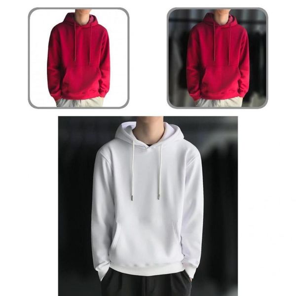 men's sweaters thick male pure color ribbed bottom hoodie for sports pullover, White;black
men's sweaters thick male pure color ribbed bottom hoodie for sports pullover, White;black