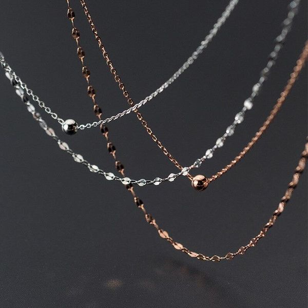 chains a00904 jazaz simple korean double link chain bead charm necklace for women real 925 sterling silver youth office jewelry
chains a00904 jazaz simple korean double link chain bead charm necklace for women real 925 sterling silver youth office jewelry