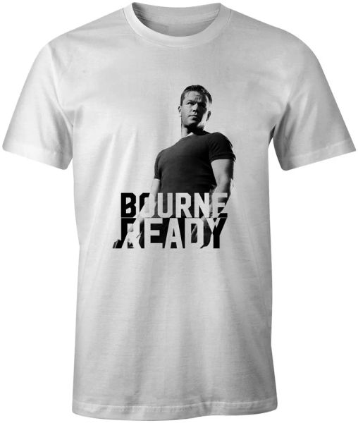 bourne born ready mens tshirt jason bourne movie funny quote tee, White;black