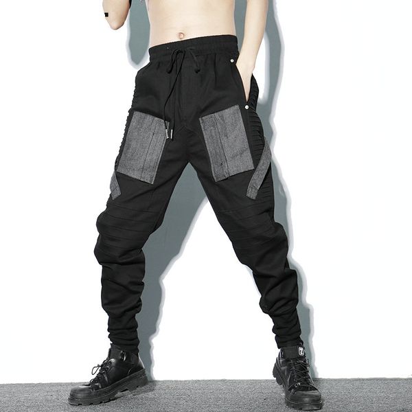 autumn winter black color pencil harem pants men plus size hiphop pants mens patchwork big pockets ribbons korean streetwear
autumn winter black color pencil harem pants men plus size hiphop pants mens patchwork big pockets ribbons korean streetwear