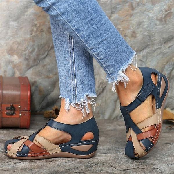 2021 womens mixed colors sandals ladies hook loop vintage wedges female hollow toe shoes woman comfortable beach footwear, Black
2021 womens mixed colors sandals ladies hook loop vintage wedges female hollow toe shoes woman comfortable beach footwear, Black