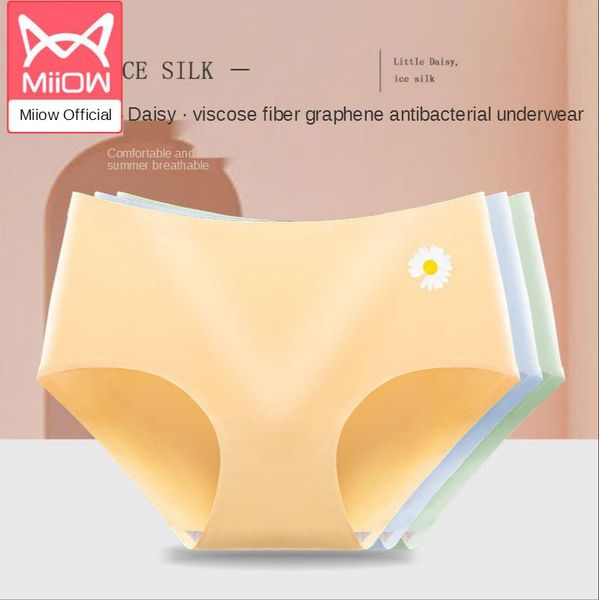 women's panties miiow genuine ice silk seamless underwear one-piece graphene antibacterial crotch girl mid-waist thin breathable briefs, Black;pink
women's panties miiow genuine ice silk seamless underwear one-piece graphene antibacterial crotch girl mid-waist thin breathable briefs, Black;pink