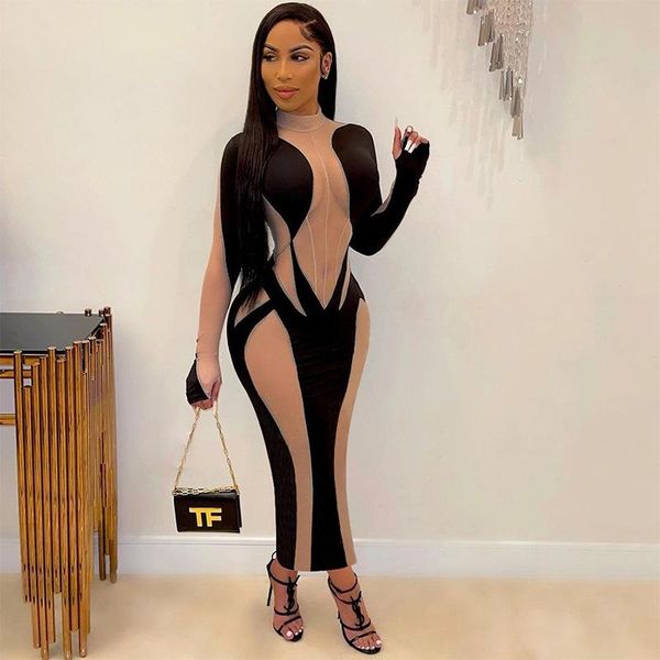 casual dresses long sleeve sheer mesh patchwork dress women skinny bodycon see through transparent party club vestido, Black;gray
casual dresses long sleeve sheer mesh patchwork dress women skinny bodycon see through transparent party club vestido, Black;gray
