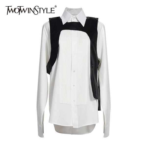 casual asymmetrical women shirt lapel collae long sleeve loose hit color pleated blouse for female fashion clothing 210524, White
casual asymmetrical women shirt lapel collae long sleeve loose hit color pleated blouse for female fashion clothing 210524, White