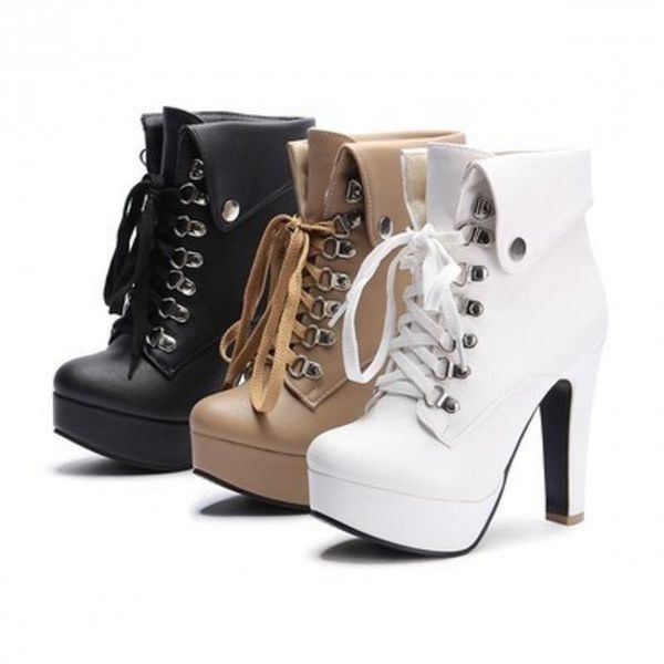 boots american style spring and autumn women's are folded laced with large waterproof platform high-heeled, Black
boots american style spring and autumn women's are folded laced with large waterproof platform high-heeled, Black