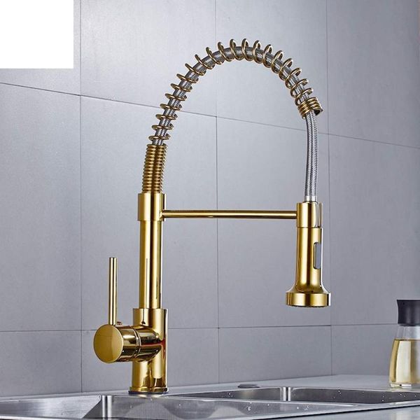 solid brass kitchen faucet gold polished spring sink single hand modern and cold water pull out bathroom faucets
solid brass kitchen faucet gold polished spring sink single hand modern and cold water pull out bathroom faucets