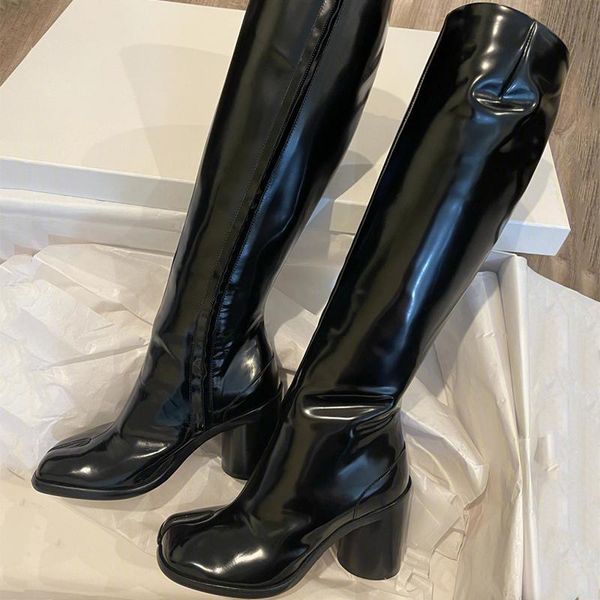 boots 2021 design shoes woman knee high split toe zapatos de mujer chunky heels patent leather botas zipper pumps, Black
boots 2021 design shoes woman knee high split toe zapatos de mujer chunky heels patent leather botas zipper pumps, Black