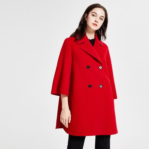 women's wool & blends women double breast cashmere overcoats winter woolen jackets high end long handmade red cape outwear plus size, Black
women's wool & blends women double breast cashmere overcoats winter woolen jackets high end long handmade red cape outwear plus size, Black