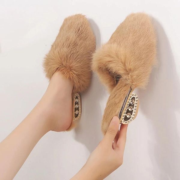 fluffy fur slippers shoes women low heel winter real home outdoor heels zapatos de mujer, Black
fluffy fur slippers shoes women low heel winter real home outdoor heels zapatos de mujer, Black