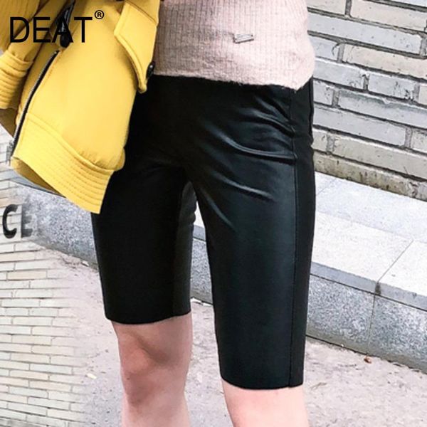 women's shorts deat 2021 autumn and winter products fashion solid color tight stretch pu five points women pb171, White;black
women's shorts deat 2021 autumn and winter products fashion solid color tight stretch pu five points women pb171, White;black
