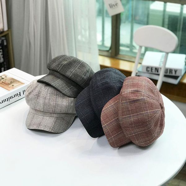 stingy brim hats ladies octagonal hat japanese retro plaid beret korean fashion wild sboy outdoor outing literary painter cap, Blue;gray
stingy brim hats ladies octagonal hat japanese retro plaid beret korean fashion wild sboy outdoor outing literary painter cap, Blue;gray