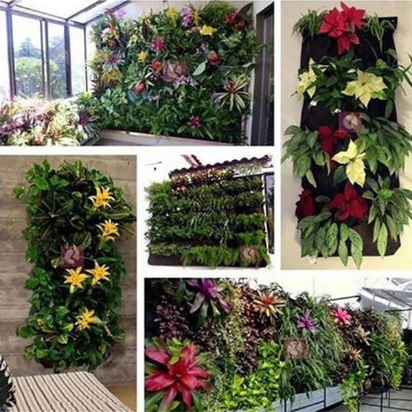 wall hanging planting bags garden vertical planter multi pocket for wall-mounted gardening flower outdoor indoor growing pots planters &
wall hanging planting bags garden vertical planter multi pocket for wall-mounted gardening flower outdoor indoor growing pots planters &