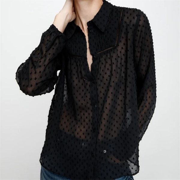 women 2021 fashion translucent tonal stitching vertical lace decoration blouses long sleeves shirts blusas chic women's &, White
women 2021 fashion translucent tonal stitching vertical lace decoration blouses long sleeves shirts blusas chic women's &, White