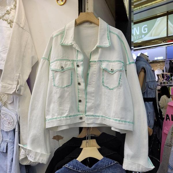 women's spring 2021 loose denim jean jacket coat windbreaker open line color contrast streetwear harajuku basic clothes jackets, Black;brown
women's spring 2021 loose denim jean jacket coat windbreaker open line color contrast streetwear harajuku basic clothes jackets, Black;brown