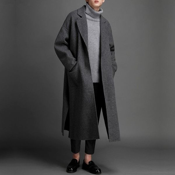 south korean cashmere overcoat in autumn and winter m- menswear, Black
south korean cashmere overcoat in autumn and winter m- menswear, Black