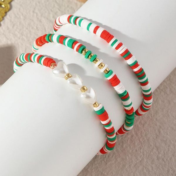 link, chain christmas 3 piece couple matching bracelet love pearl pendant colorful clay parent child, Black
link, chain christmas 3 piece couple matching bracelet love pearl pendant colorful clay parent child, Black