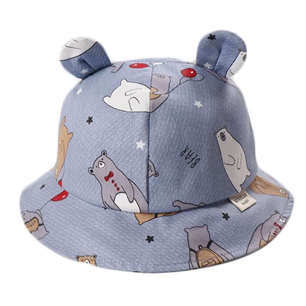 cloches boys girls cartoon bear hat baby bucket sun hats children summer panama breathable caps kids fisherman accessories, Blue;gray
cloches boys girls cartoon bear hat baby bucket sun hats children summer panama breathable caps kids fisherman accessories, Blue;gray